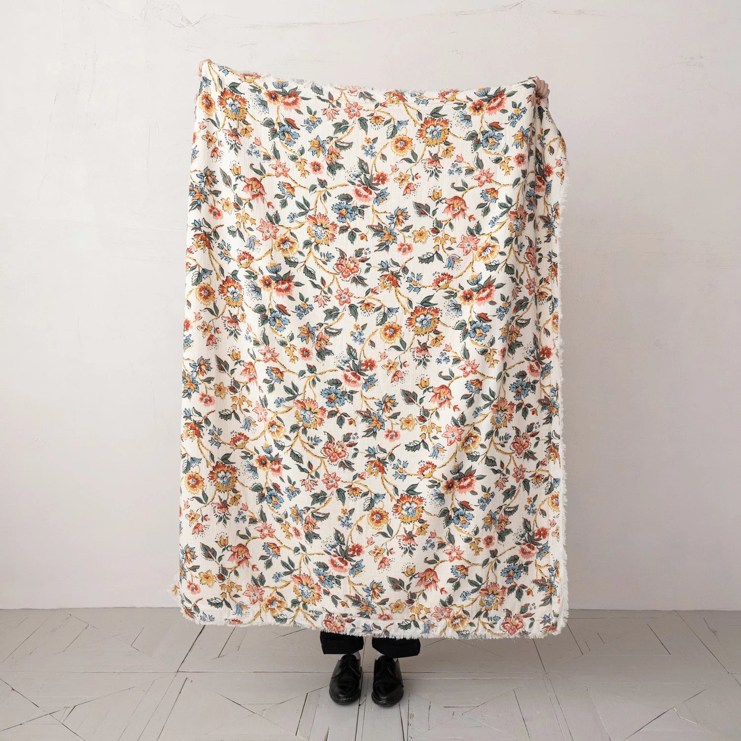 Rustic Floral Cotton Blanket
