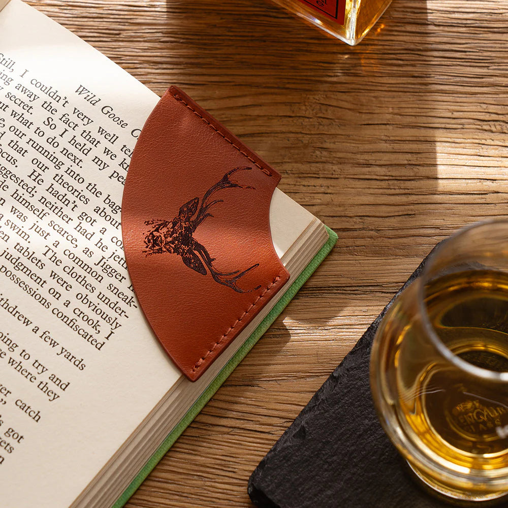 Leather Corner Bookmark - Stag