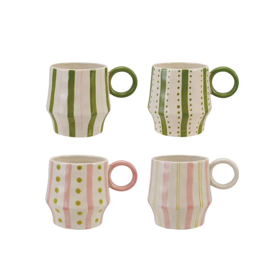 Hand Painted Striped Mug