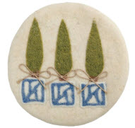 Felted Wool Trivet - Three Trees