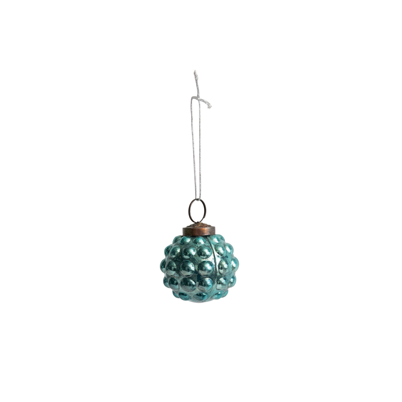 2in Turquoise Glass Ornament