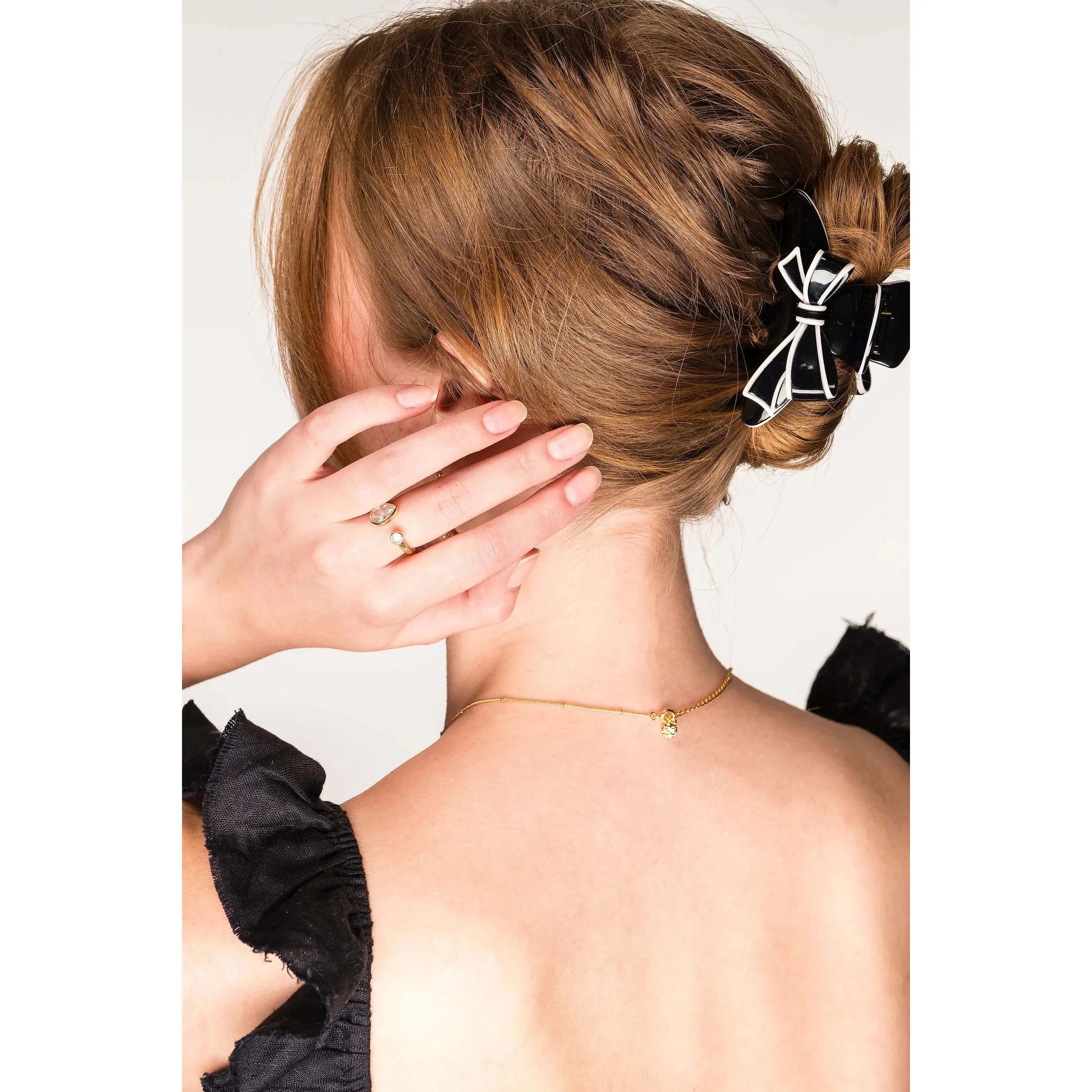 Two Tone Bow Claw Clip