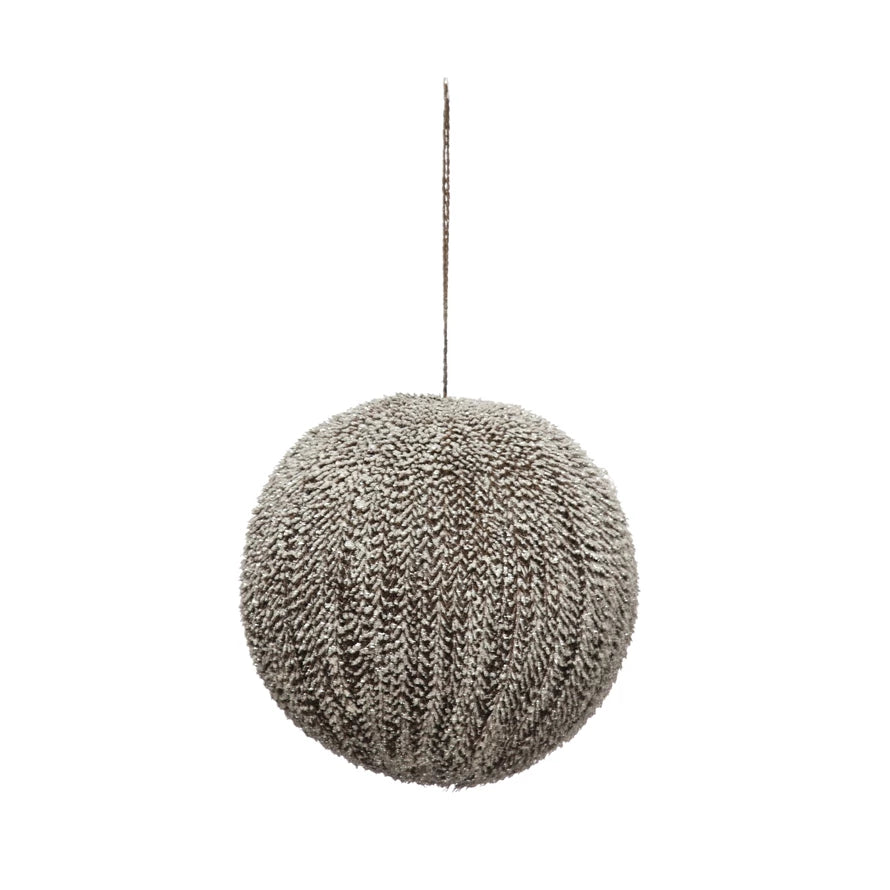 woodsy textured ball ornaments