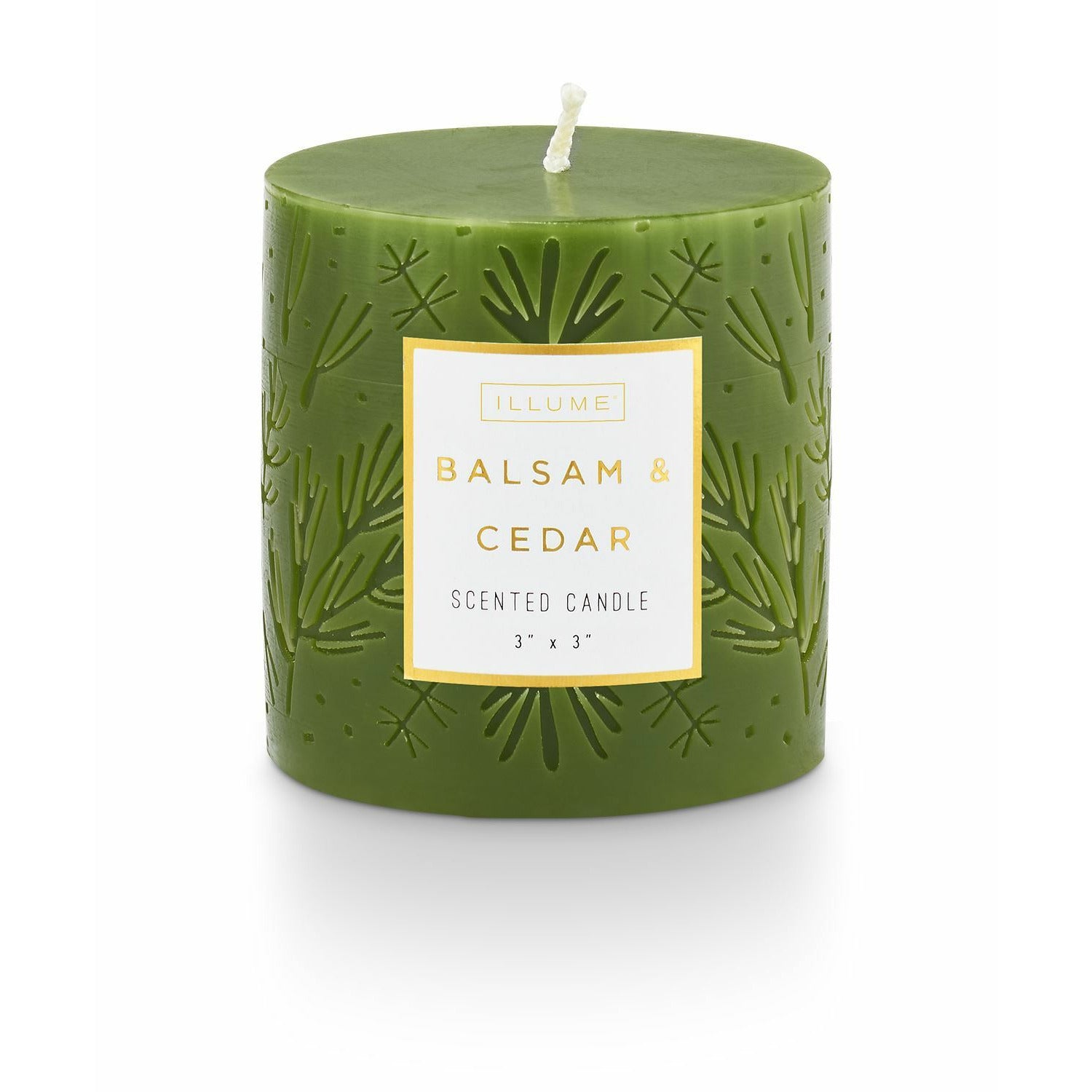 Balsam & Cedar Etched Pillar Candle