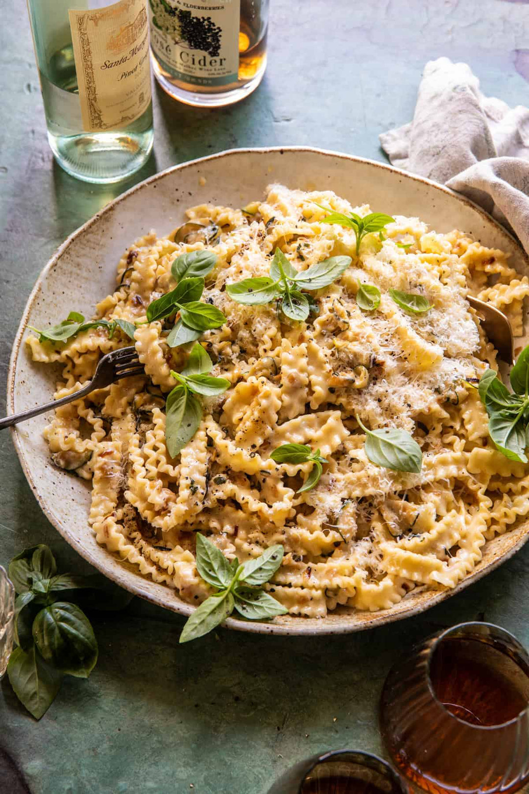 Lemon Basil Zucchini Pasta Alfredo