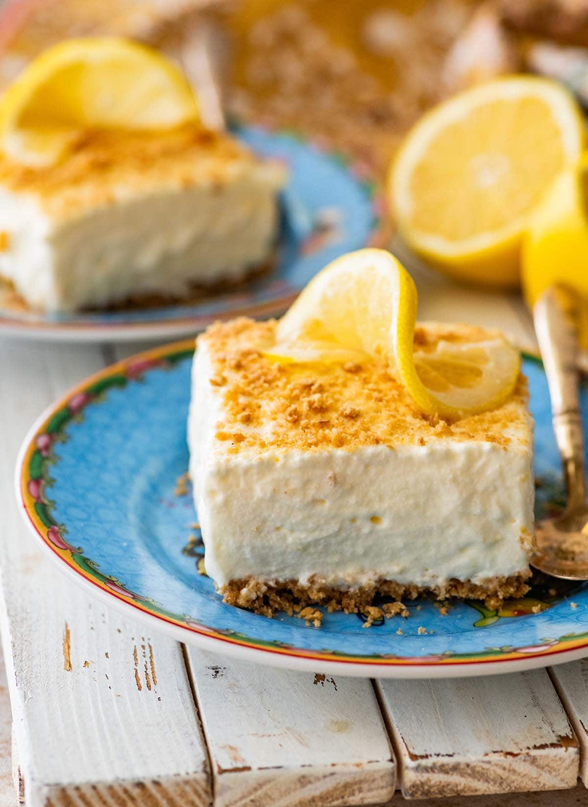 No Bake Lemon Bars with Graham Cracker Crust