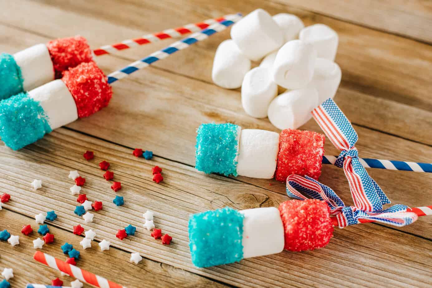 Firecracker Marshmallow Pops