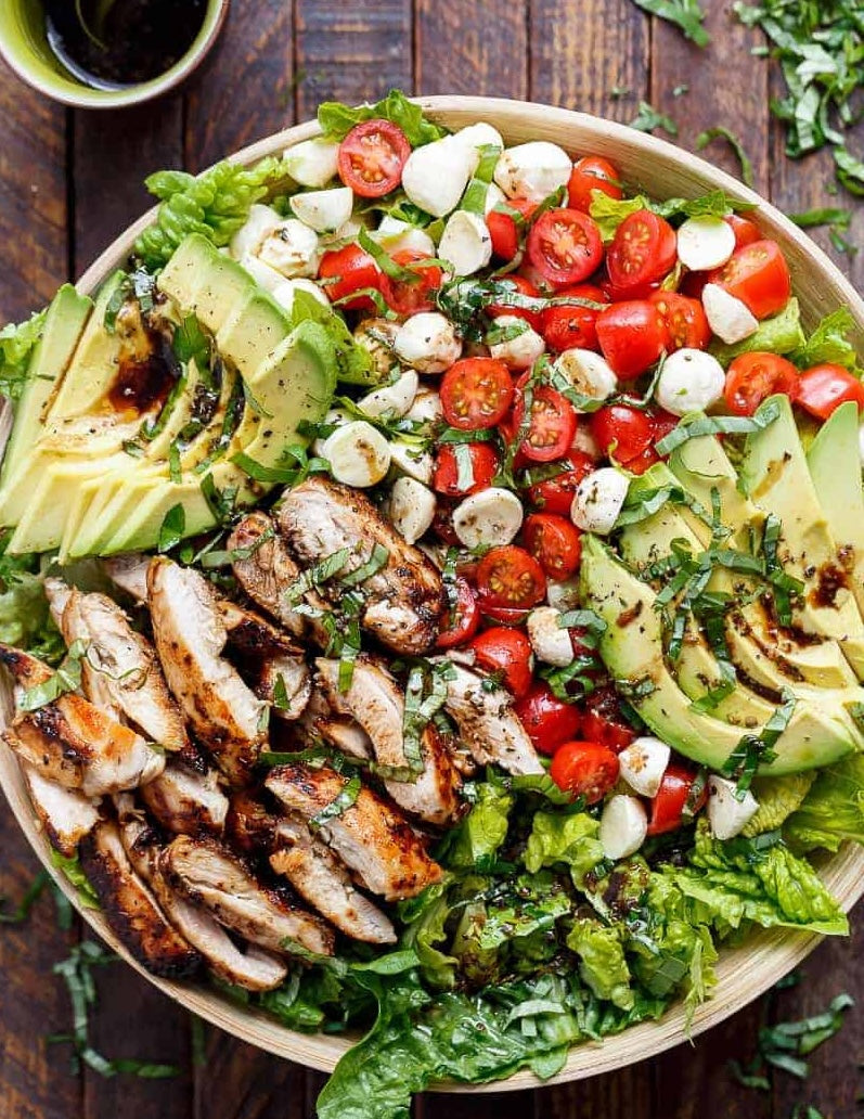 Chicken Avocado Caprese Salad