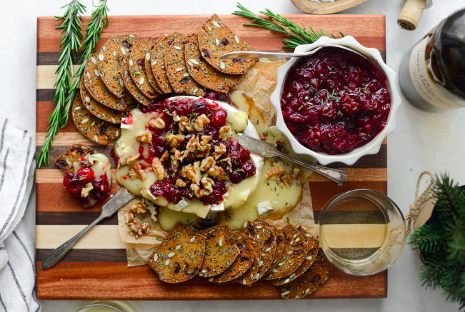 Maple Baked Brie with Cranberry Jam