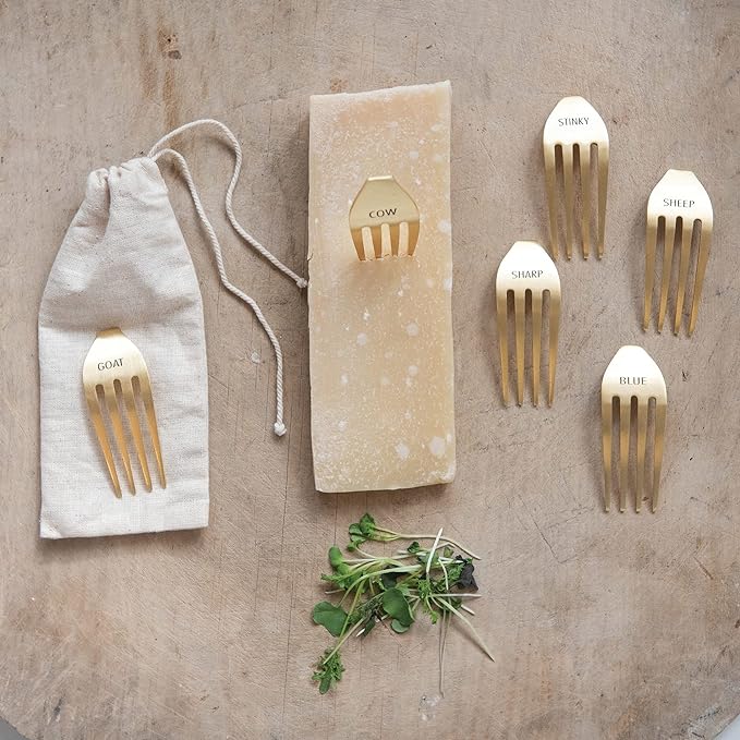 Gold Fork Cheese Markers