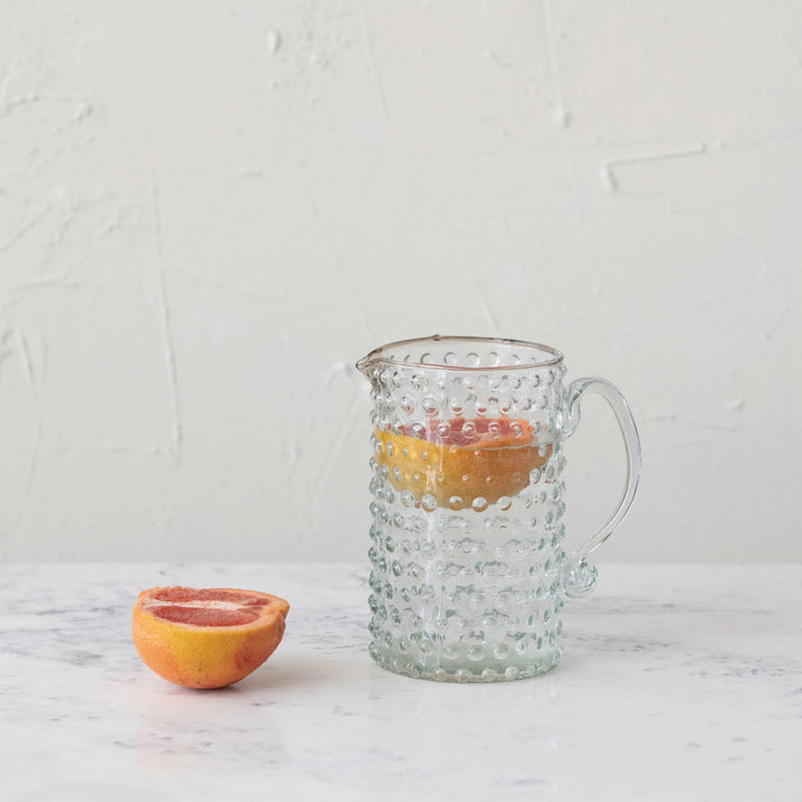 Glass Hobnail Pitcher