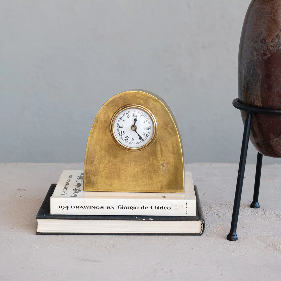 Arched Metal Mantel Clock