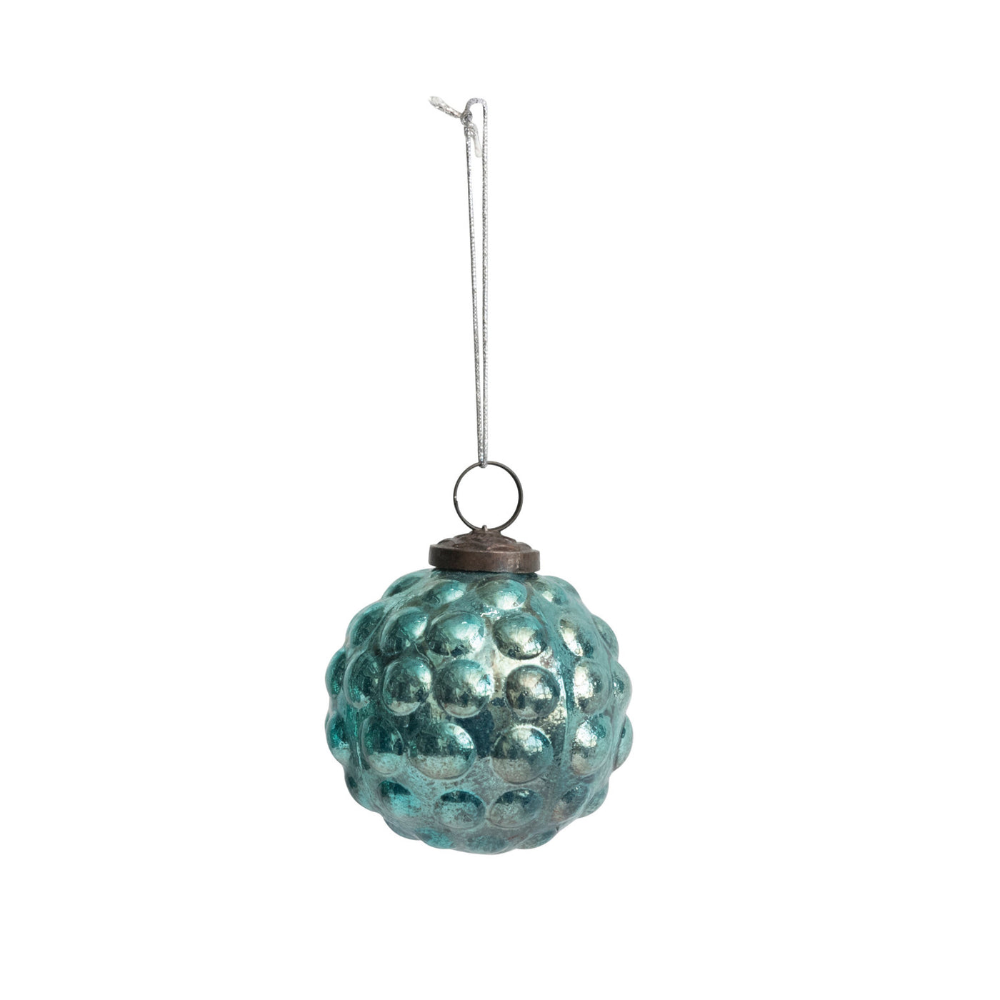 3in Turquoise Glass Ornament