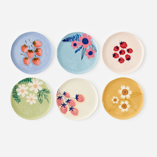 Hand Painted Berries and Floral Plate