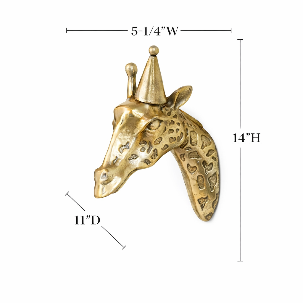 George the Giraffe Wall Mount (Antique Champagne Finish)