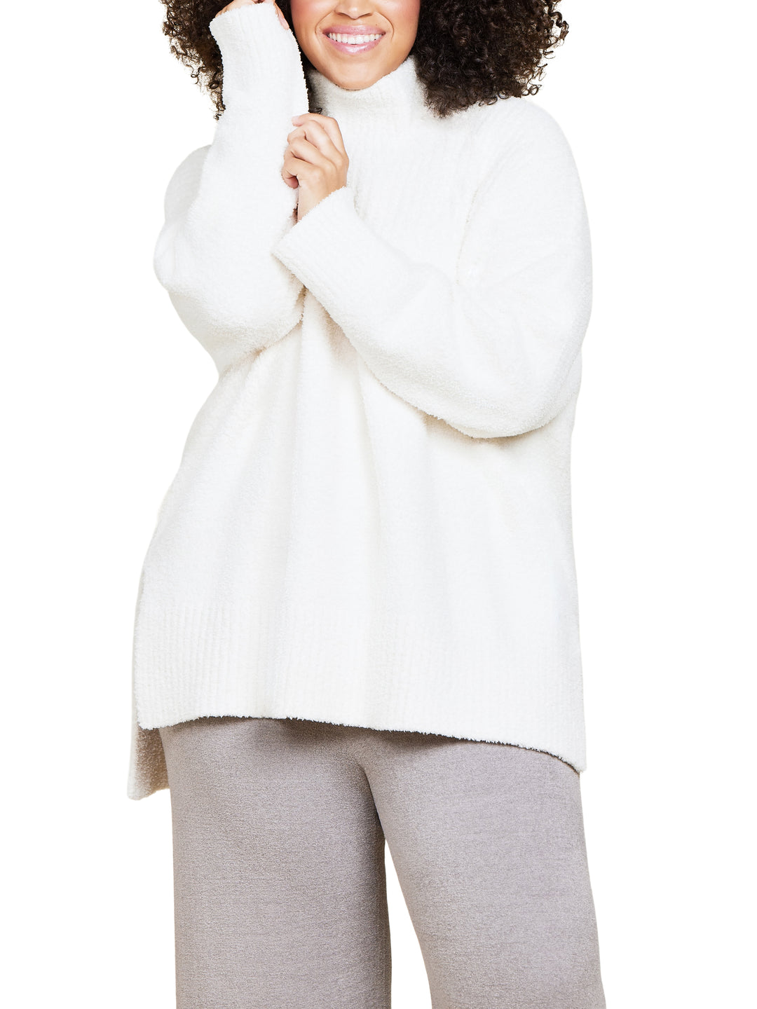 Cozy Chic High Low Pullover Cream