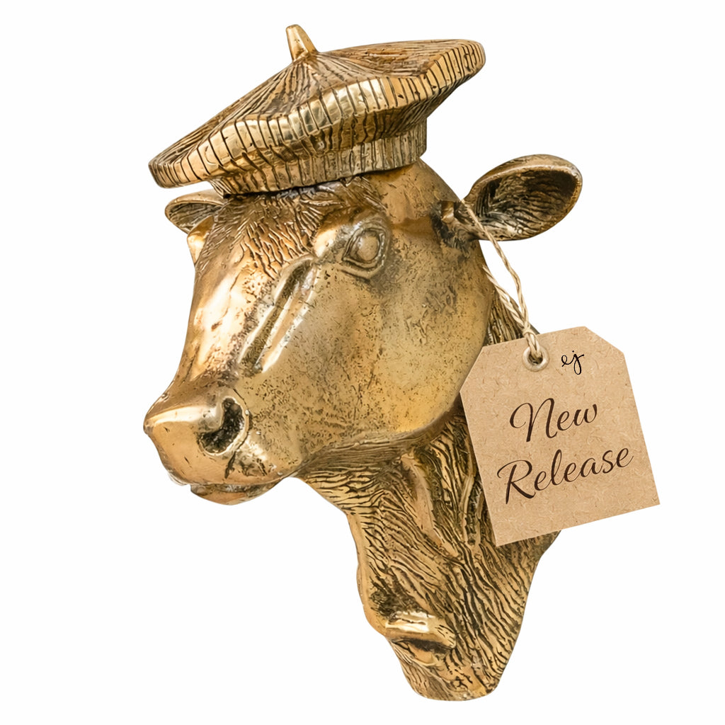 Bella the Cow Wall Mount (Antique Champagne Finish)