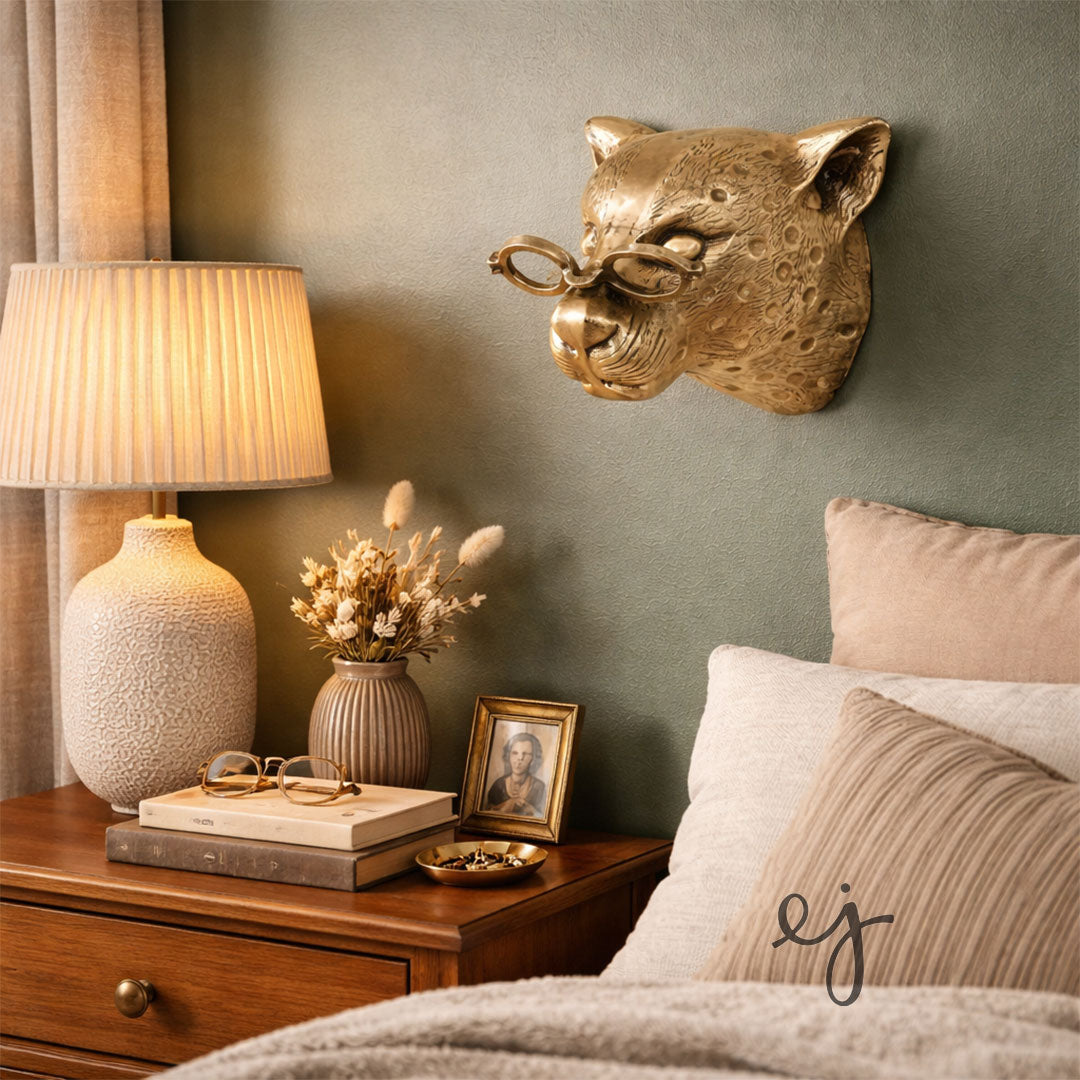 Percy the Cheetah Wall Mount (Antique Champagne Finish)