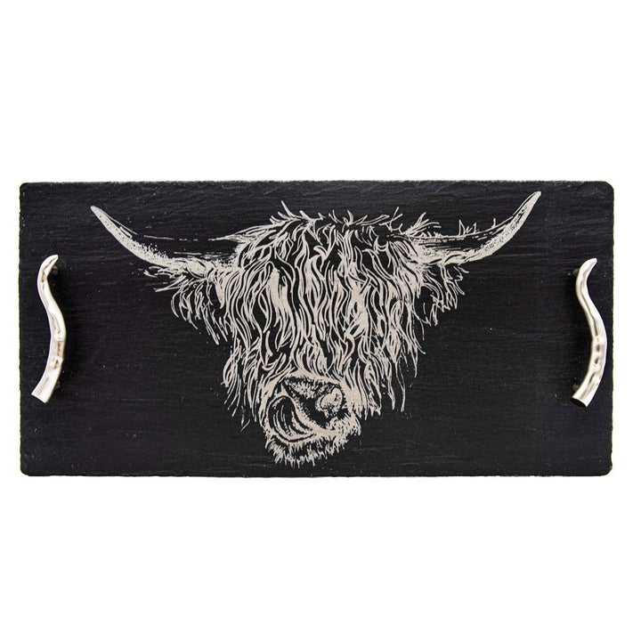Large Slate Serving Tray - Highland Cow