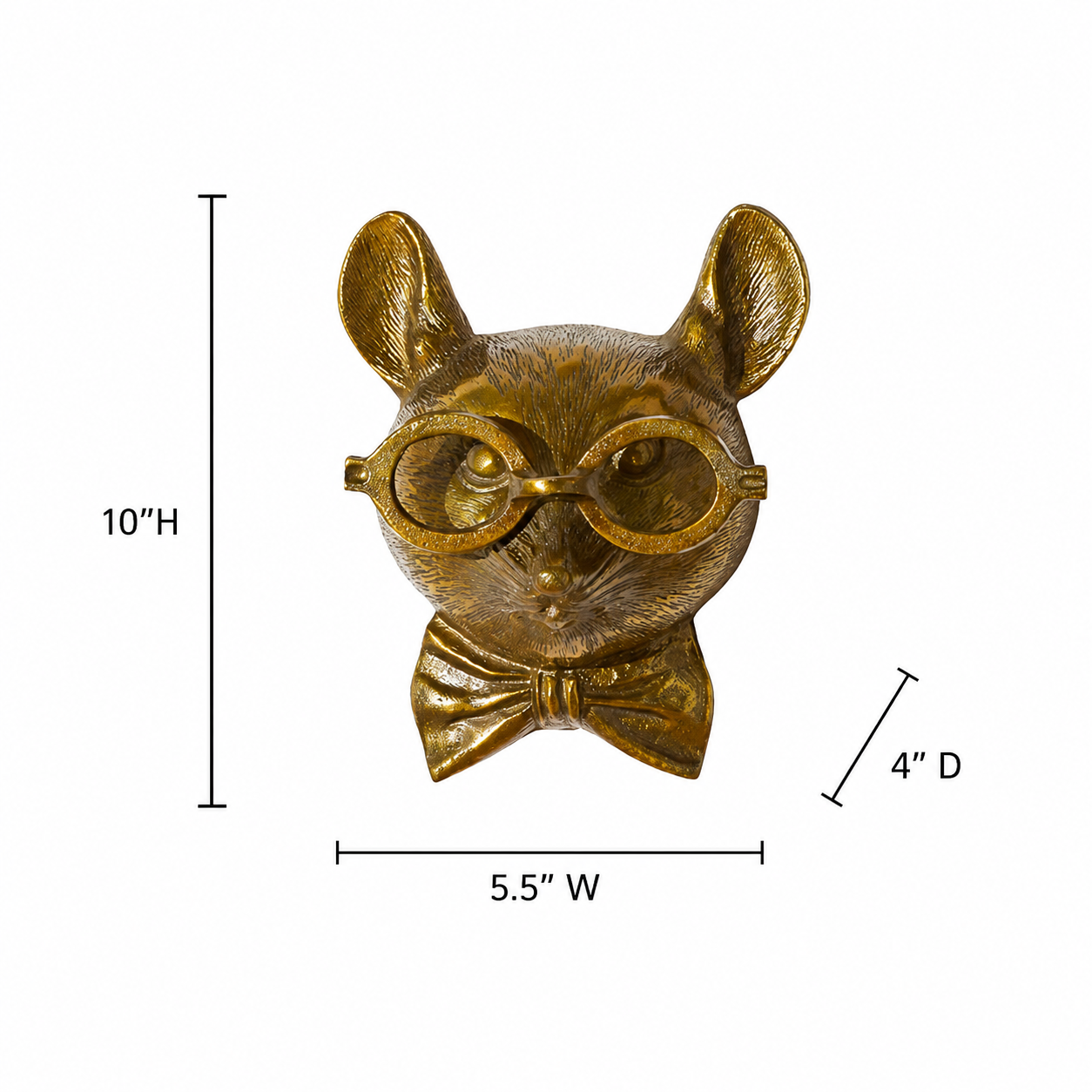 Louie the Mouse Wall Mount (Antique Brass Finish)