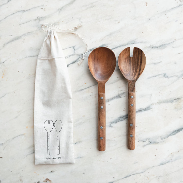 Mango Wood Salad Servers