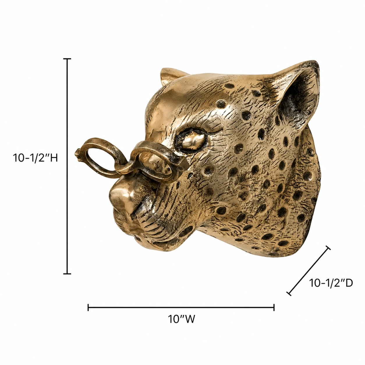 Percy the Cheetah Wall Mount (Antique Champagne Finish)