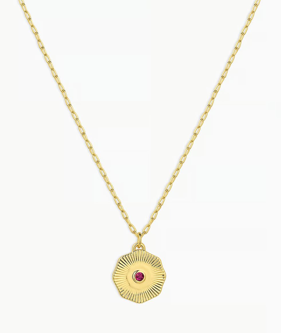 Birthstone Coin Necklace - July