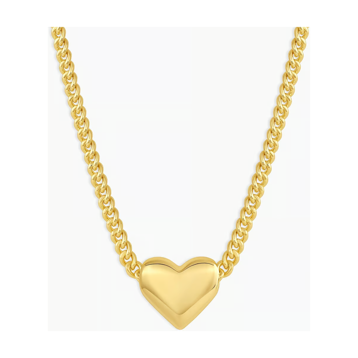 Lou Heart Charm Necklace Gold