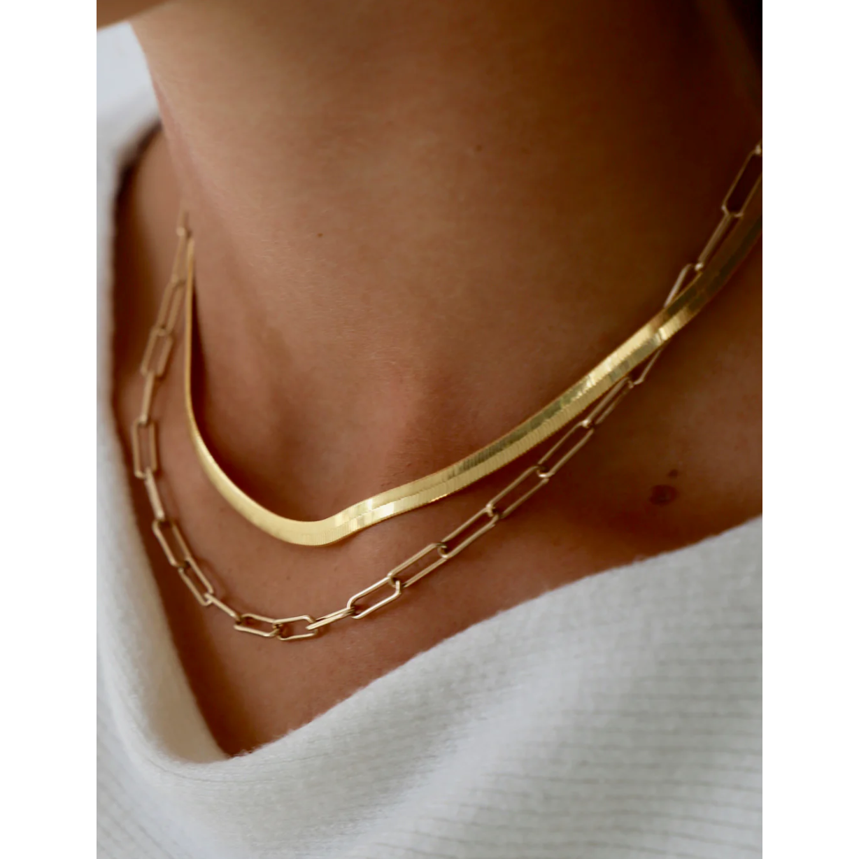 Smooth Gold Paperclip Chain Necklace