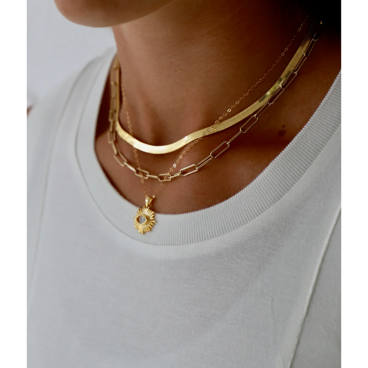 Smooth Gold Paperclip Chain Necklace