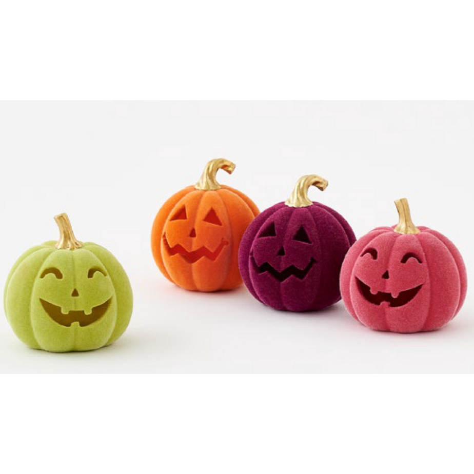 Flocked Jack-O-Lantern