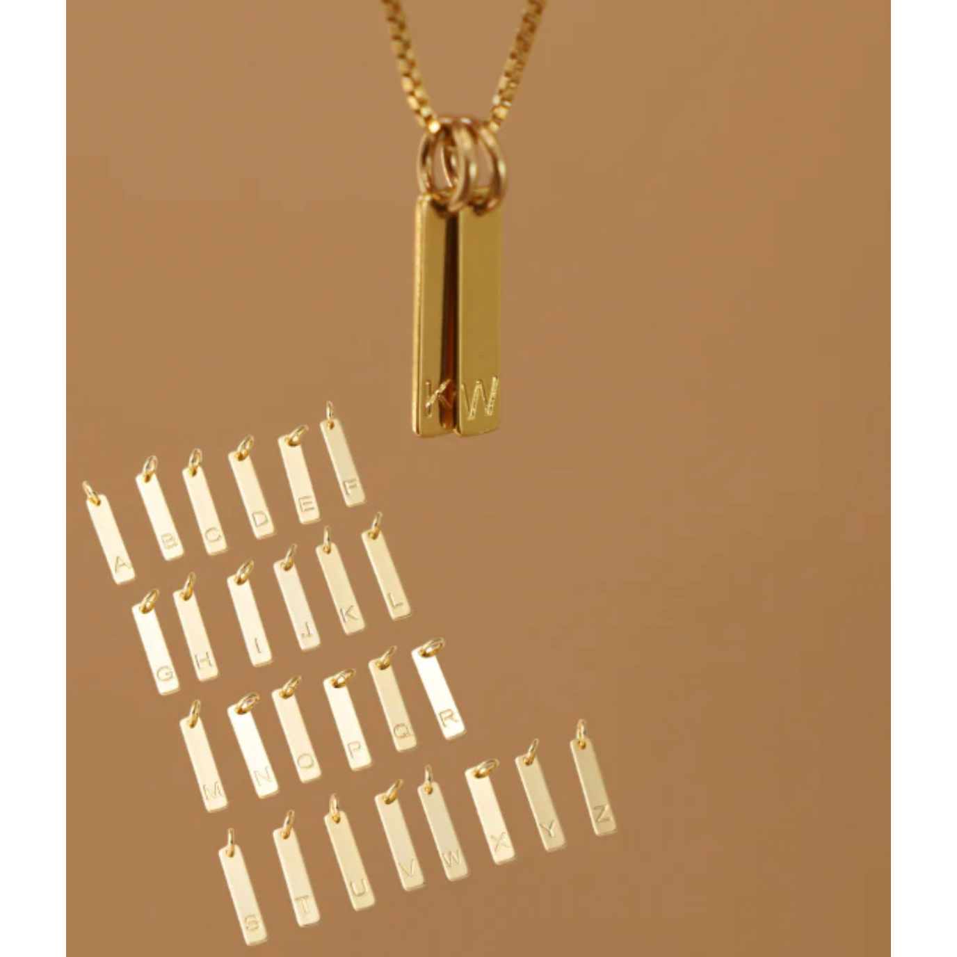 Katie Waltman Stamped Initial Tag Charm