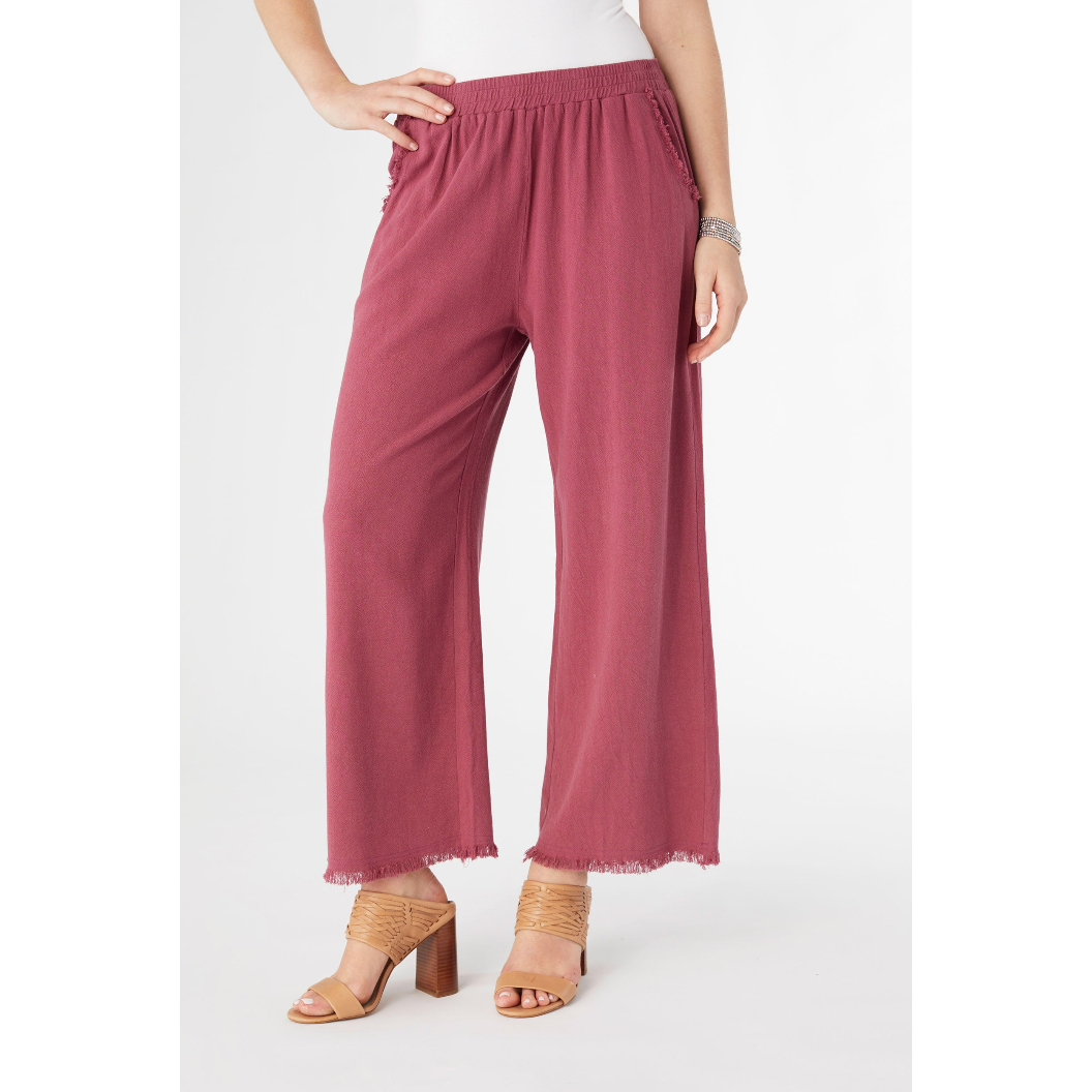 River Fringe Top and Pant Set - Rose Wine