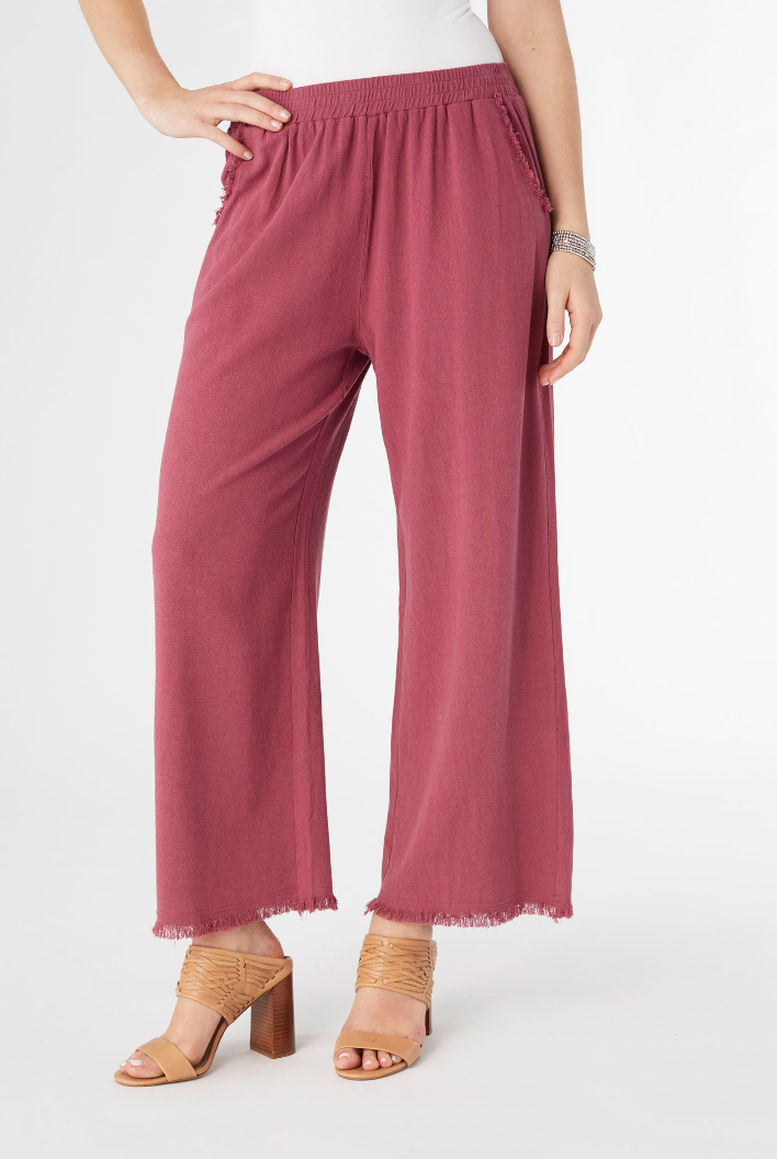 River Fringe Top and Pant Set - Rose Wine