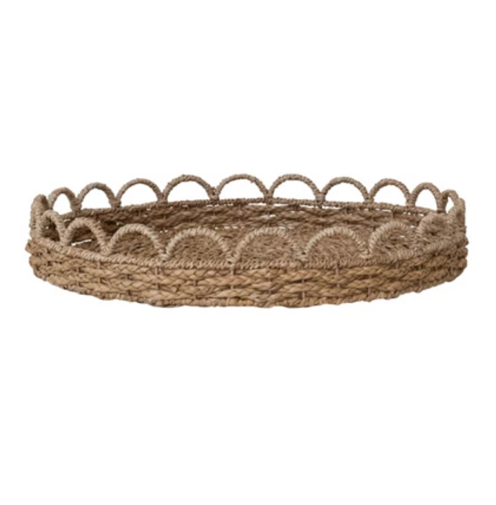 Seagrass Scalloped Tray