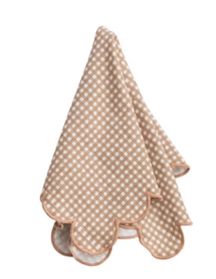 Gingham Scalloped Napkin