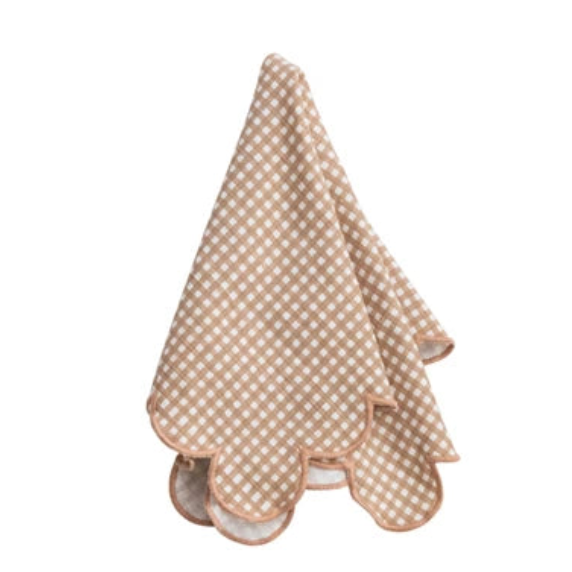 Gingham Scalloped Napkin
