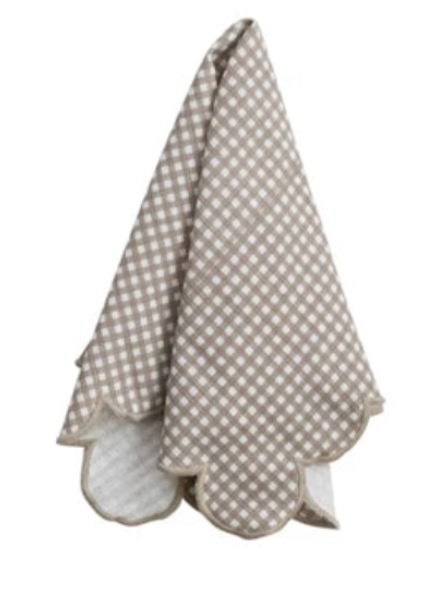 Gingham Scalloped Napkin