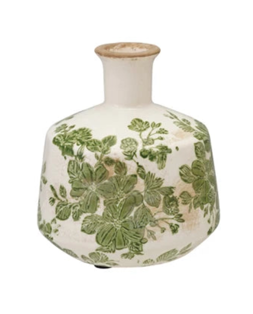 Stoneware Botanical Vase