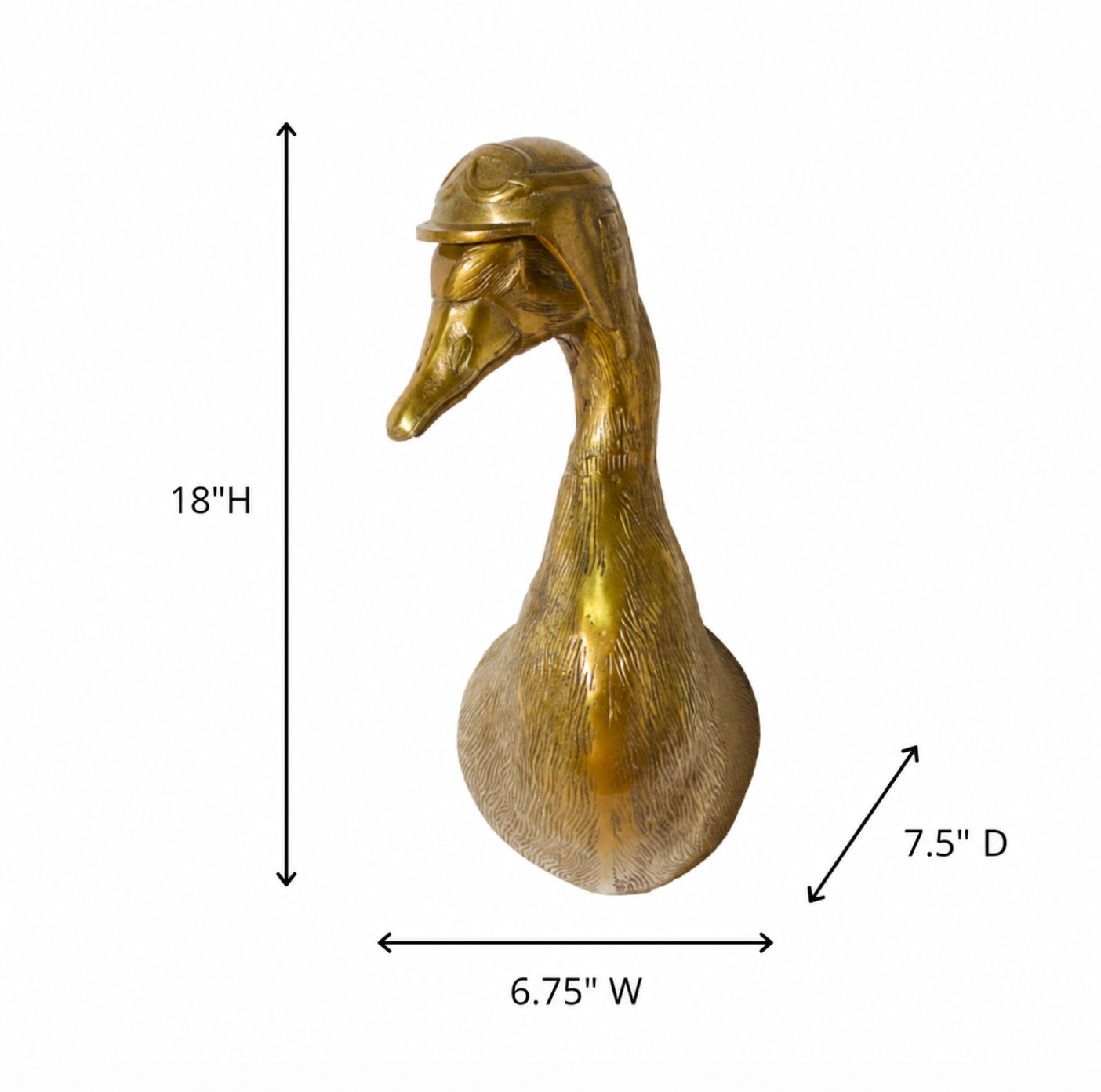 Charlie the Duck Wall Mount (Antique Brass Finish)