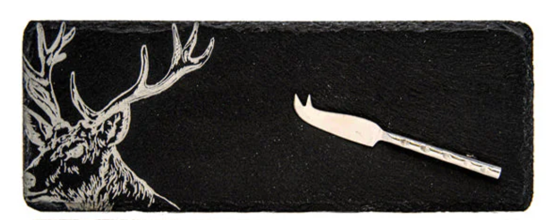 Stag - Mini Slate Cheese Board & Knife Set