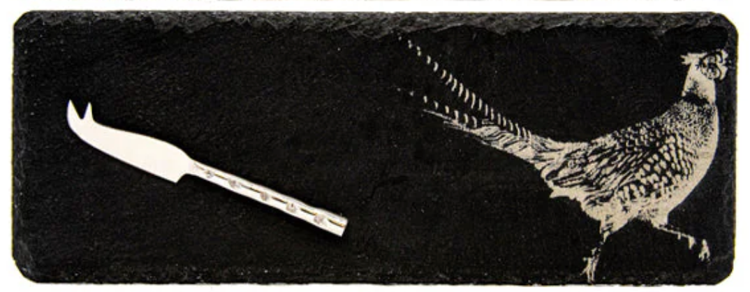 Pheasant - Mini Slate Cheese Board & Knife Set