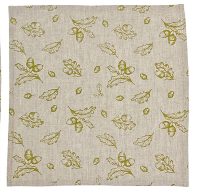 Single Linen Napkin - Autumn Acorns