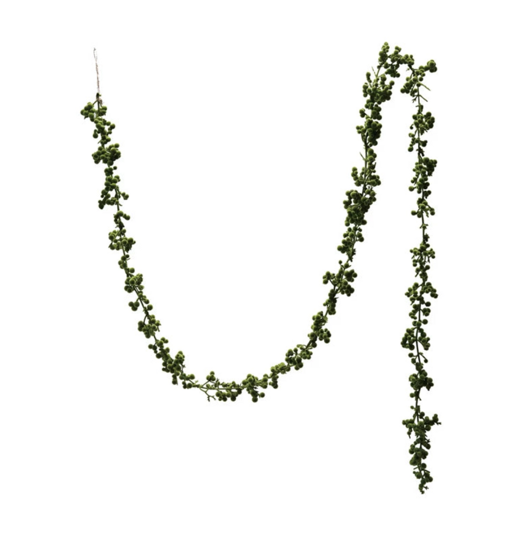 Flocked Foam Ball Garland 72"