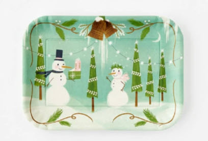 Snowman Melamine Tray