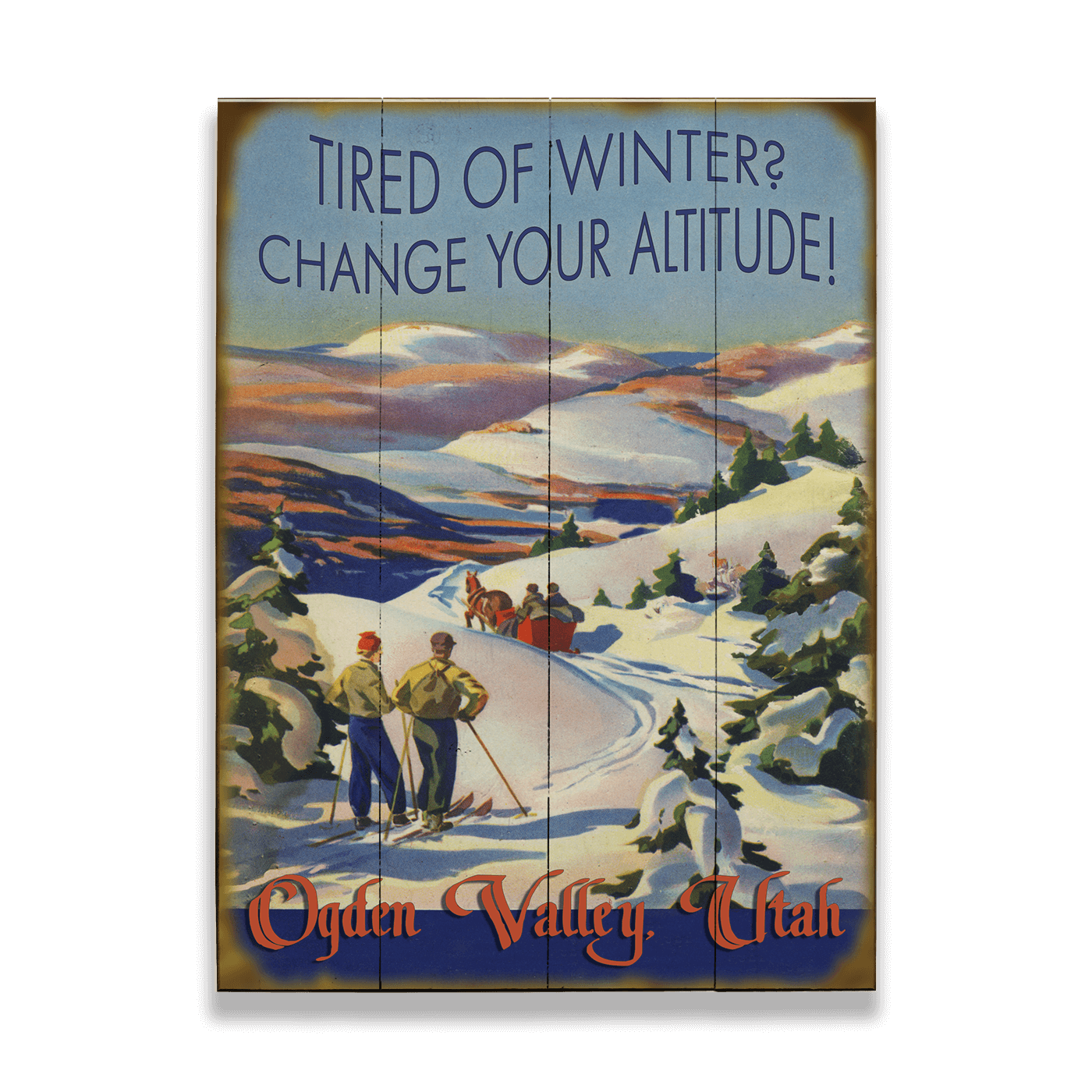 Winter Blues Personalized Vintage Sign