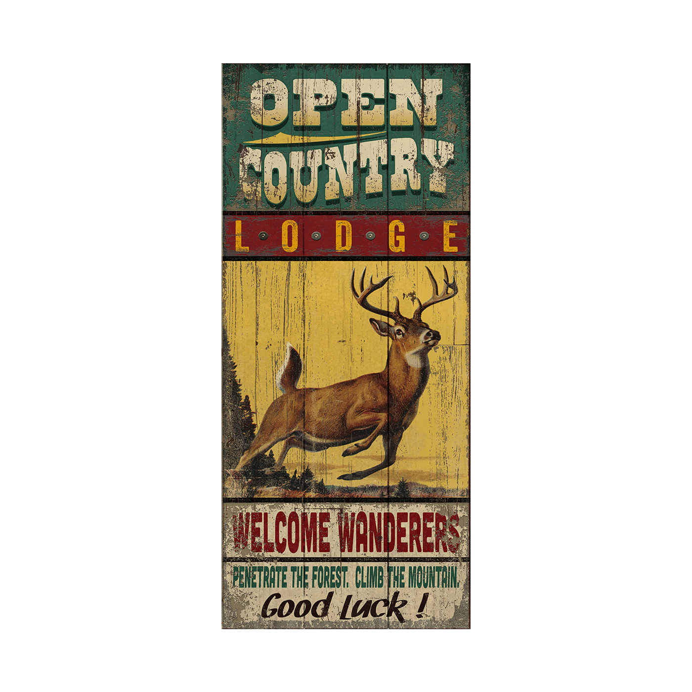Open Lodge Personalized Vintage Sign