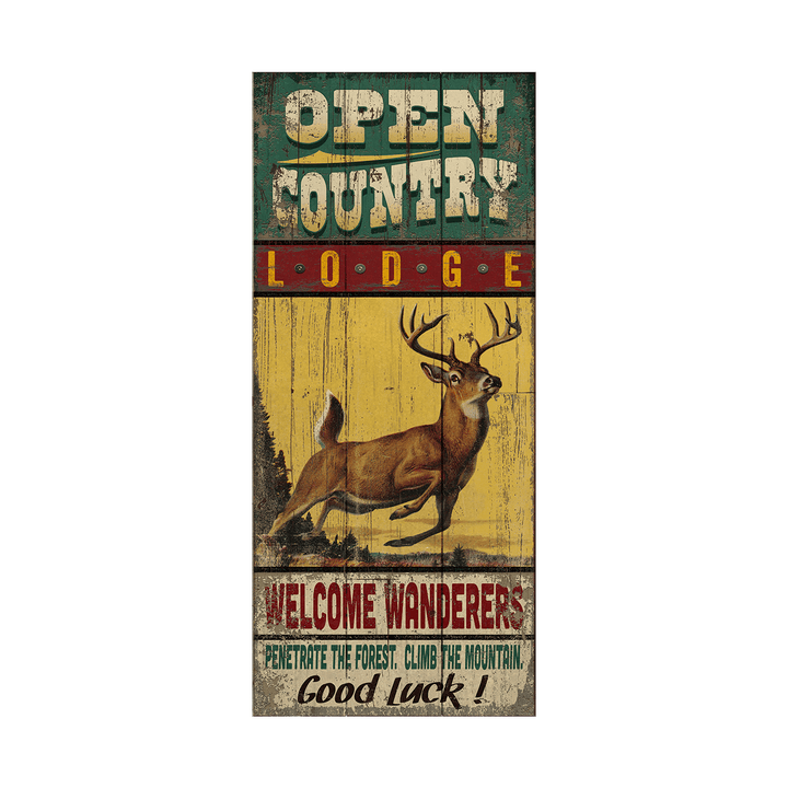 Open Lodge Personalized Vintage Sign