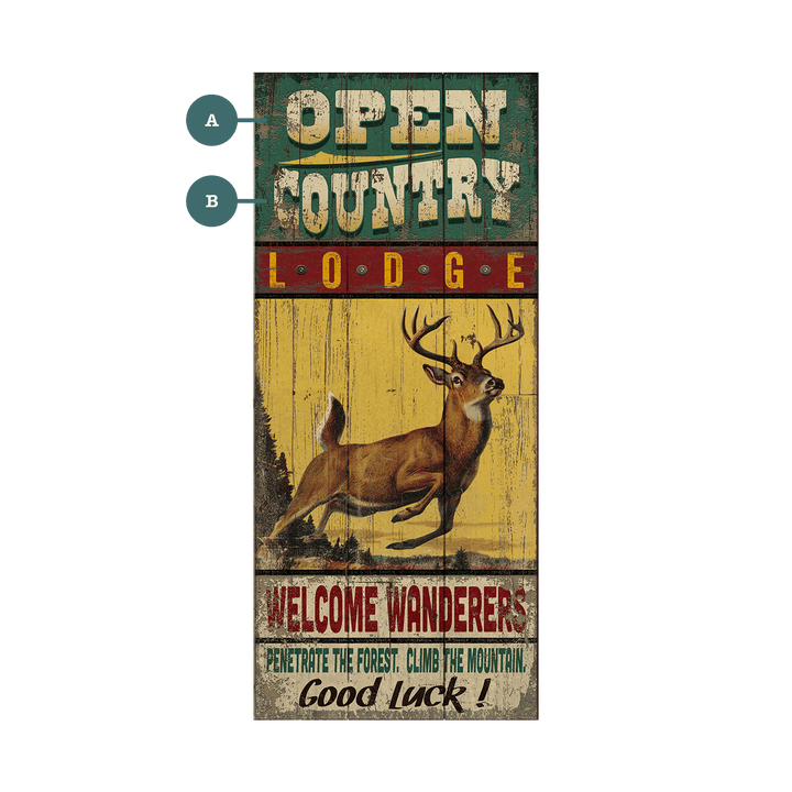 Open Lodge Personalized Vintage Sign