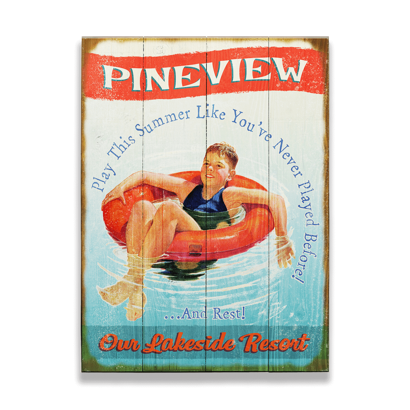 Lazy Summer Days Personalized Vintage Sign
